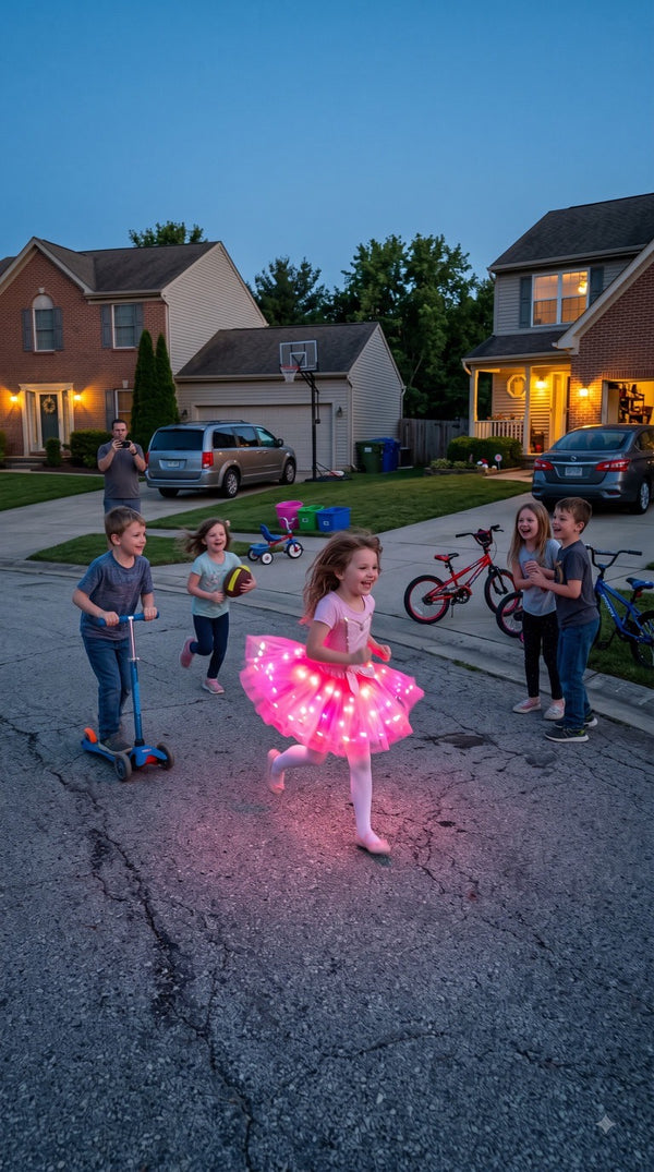 ugc children playing in suburban cul