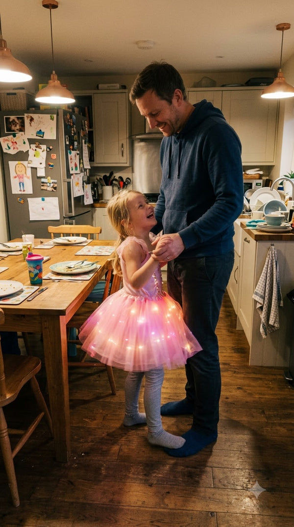 ugc father and daughter dancing kitchen