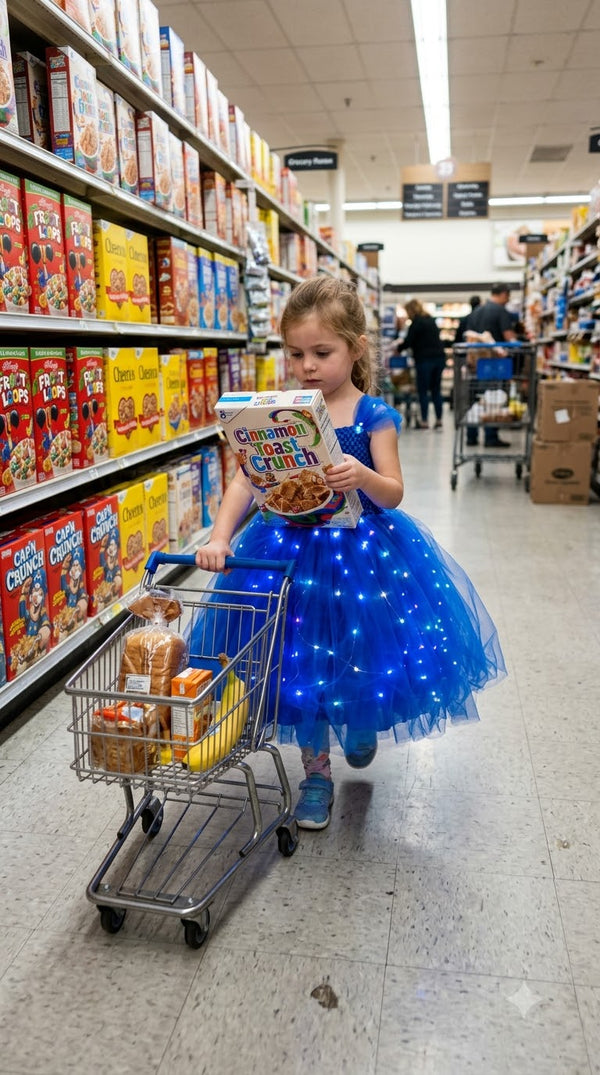 ugc girl pushing cart in store