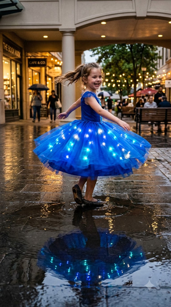 ugc girl spinning in glowing tutu