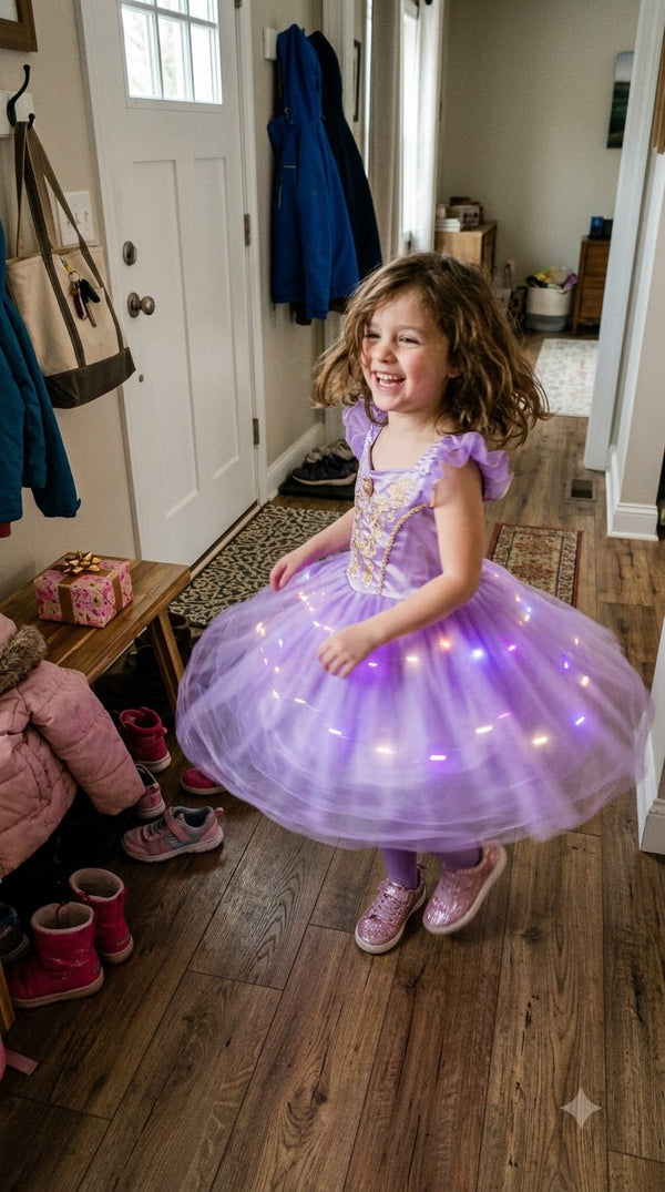 ugc girl spinning in princess dress